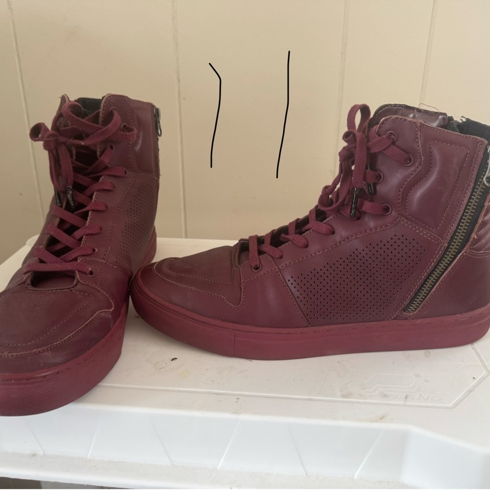 Creative Recreation Men's High-Top Sneakers - Burgundy/Maroon